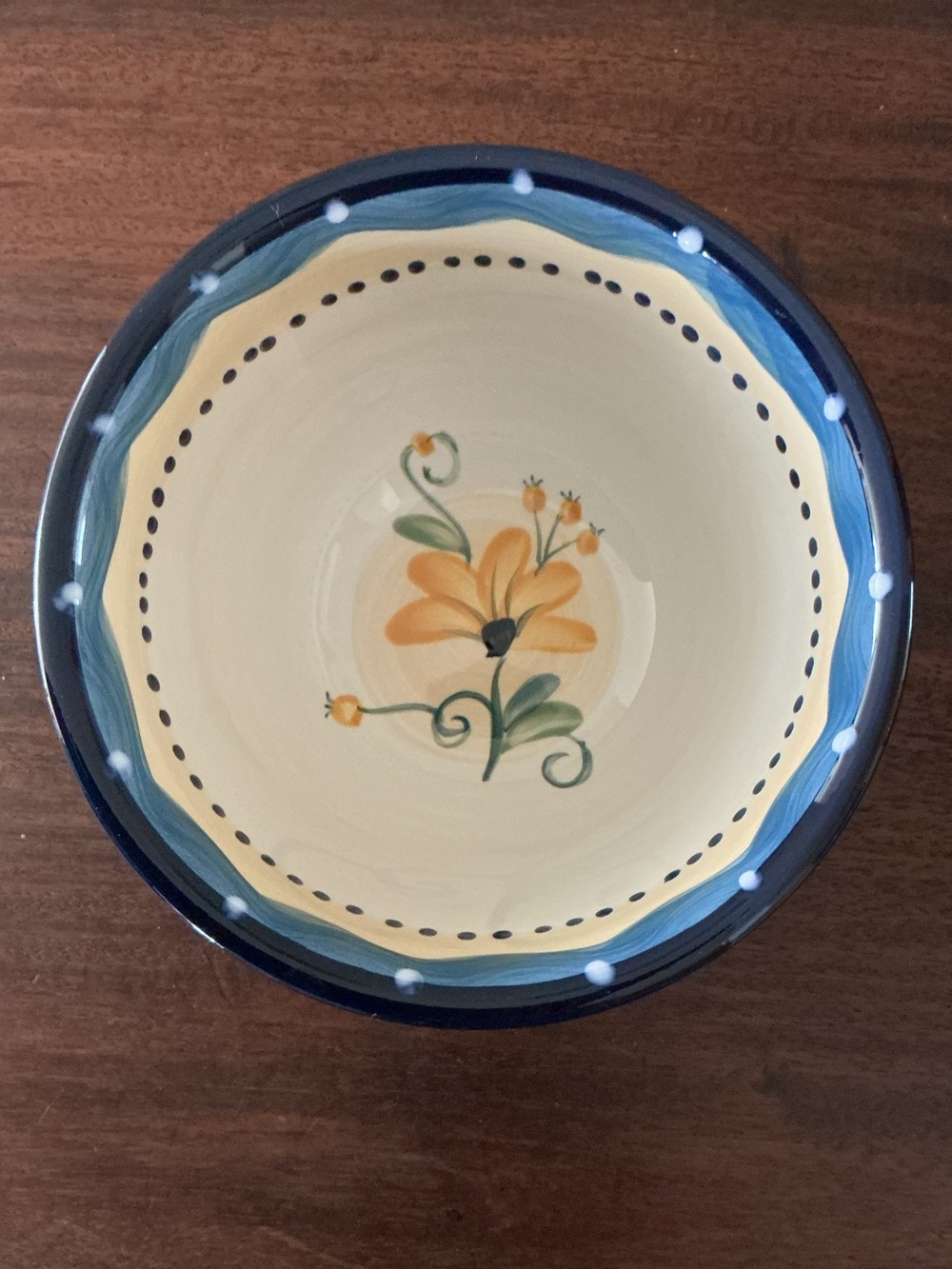 Tabletops Gallery Bella Flora Hand Painted Soup/Cereal Bowls Set of 4